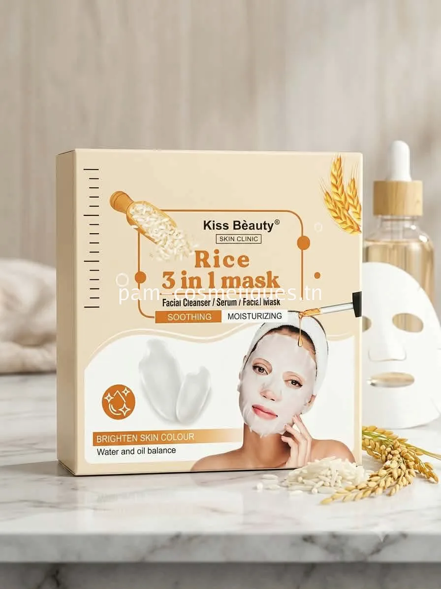 Masque Visage Kiss Beauty Rice 3 En 1